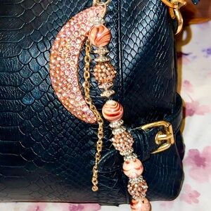 Purse fob lunar and beads